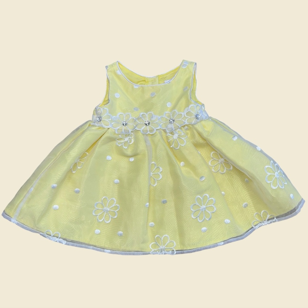 Youngland Yellow Dress with White Embroidery